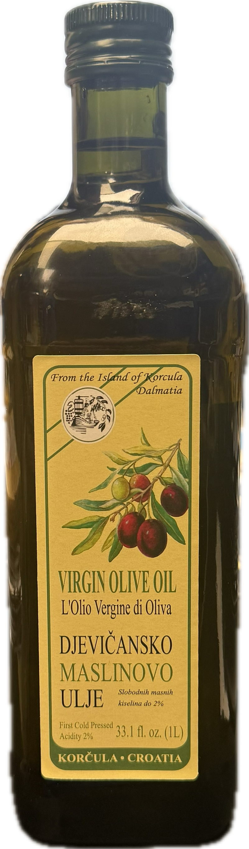 Virgin Olive oil From The Island of Korcula Dalmatia, 33.1 fl oz - 1 Liter