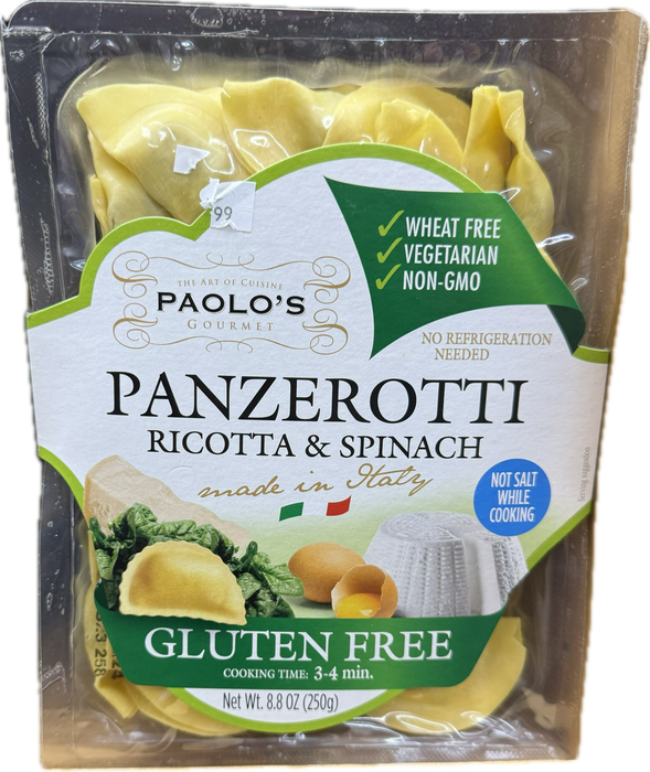Paolo's Gluten Free Panzerott Parmigiano Reggiano, Ricotta & Spinach, 8.8 oz | 250g