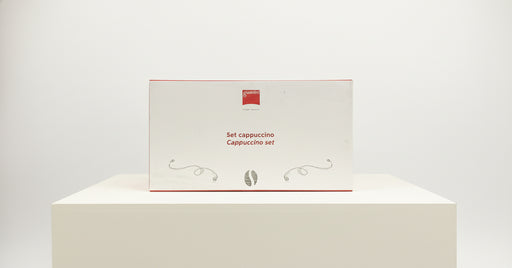 Cappuccino set packaging with 'Gianetti' branding on a white background