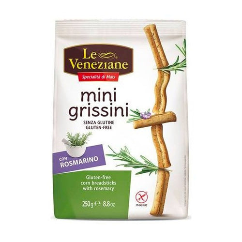Le Veneziane Gluten Free Breadstick Rosemary, Mini Grissini, 8.8 oz | 250g