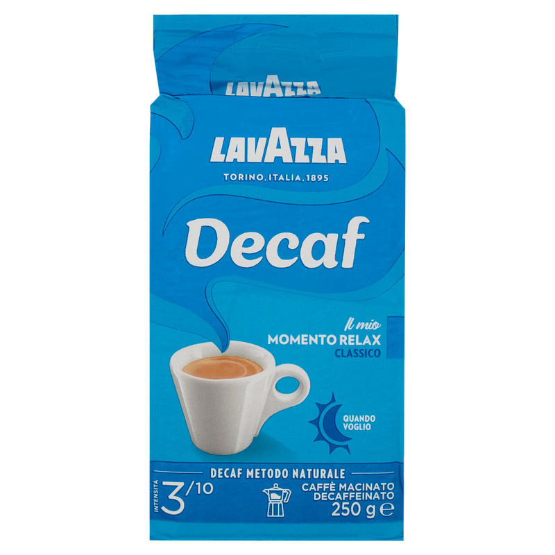 Lavazza Decaf coffee packaging on a white background