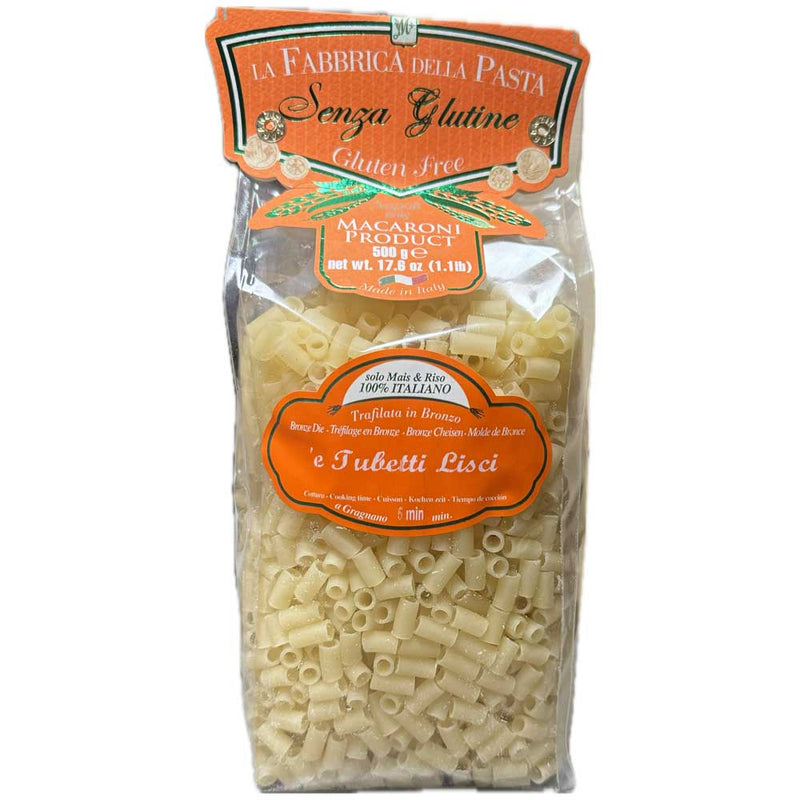 La Fabbrica Della Pasta Gluten Free 'e Tubetti Lisci, #119GF, 17.6 oz | 500gr
