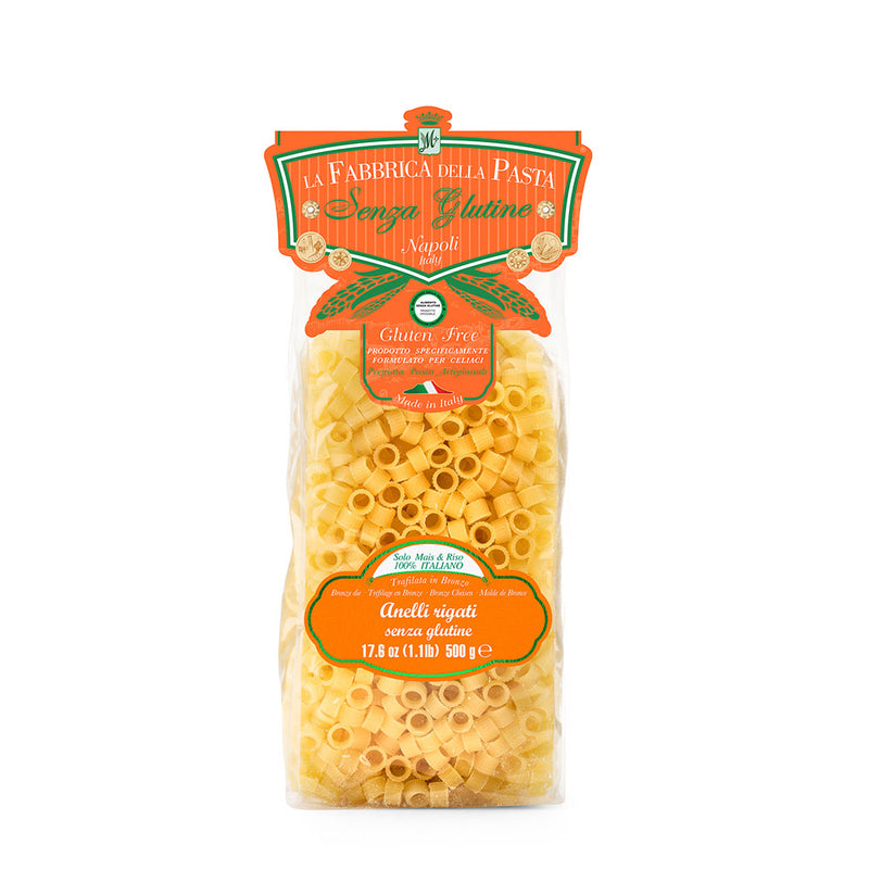 La Fabbrica Della Pasta Gluten Free Anelli Rigati, #157, 17.6 oz | 500g