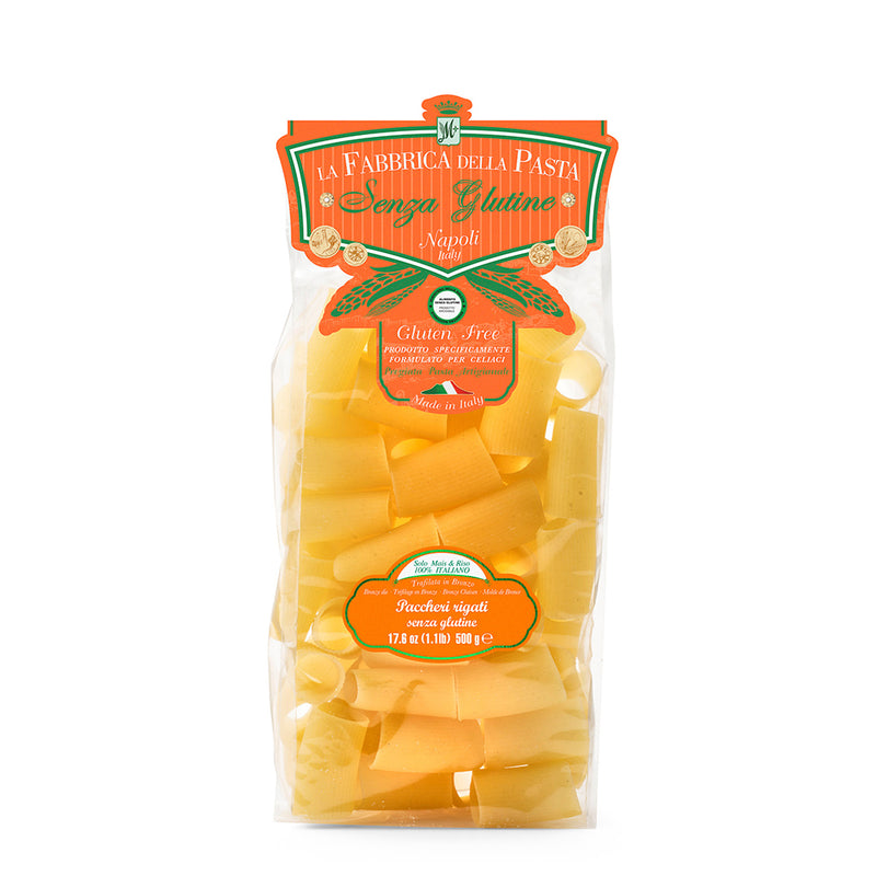 La Fabbrica Della Pasta Gluten Free Paccheri Rigati, #143GF, 17.6 oz