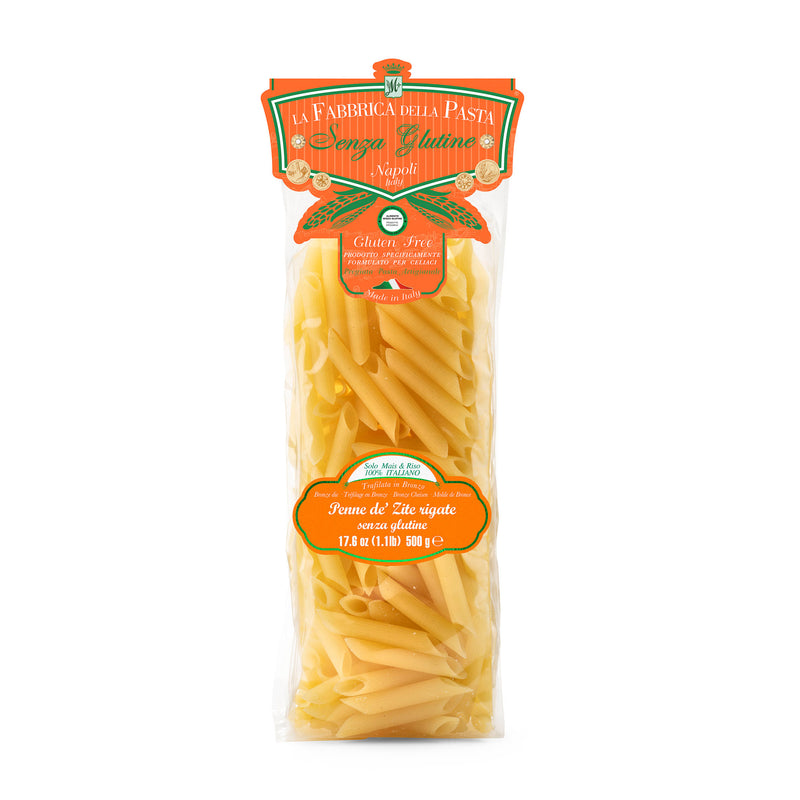 La Fabbrica Della Pasta Gluten Free Penne Zite Rigate, #121, 17.6 oz | 500g
