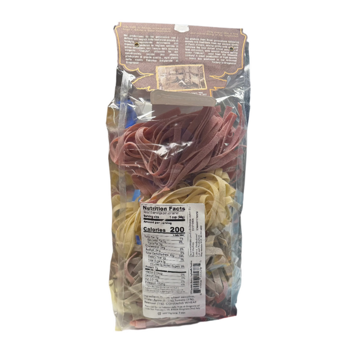 La Fabbrica Della Pasta Tagliatelle Tricolor Pasta, #T578, 17.6 oz | 500gr