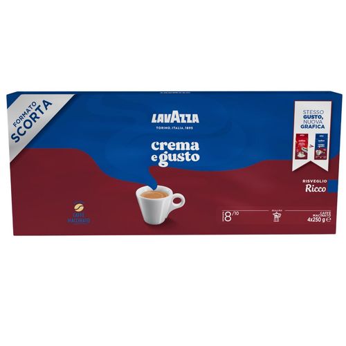 Lavazza Crema e Gusto Gusto Ricco Ground Coffee – Italian Espresso Blend