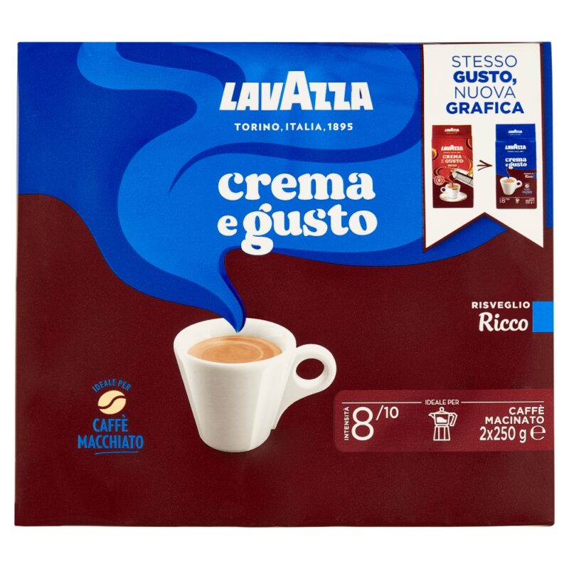 Lavazza Crema e Gusto Gusto Ricco Ground Coffee – Italian Espresso Blend