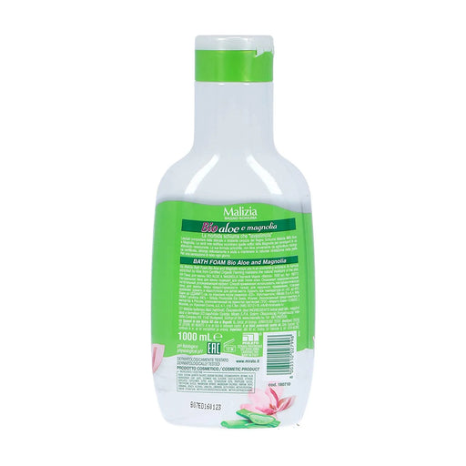 Malizia Bath Foam, Body Wash, Bio Aloe and Magnolia, 1000 ml