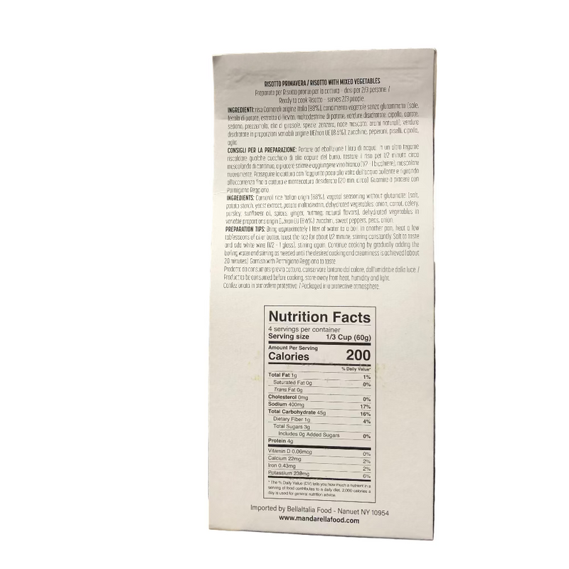 Nutrition facts label on a product packaging with a kitchen background