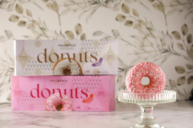 Maxtris Donuts Strawberry, Glazed Mini Donuts, Gluten Free, (210g, 6-Pack)