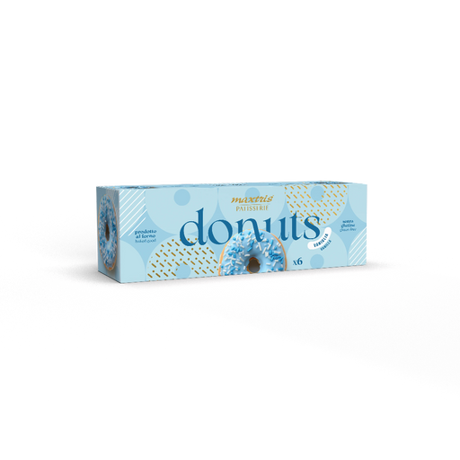 Maxtris Donuts Vanilla, Glazed Mini Donuts, Gluten Free, (210g, 6-Pack)