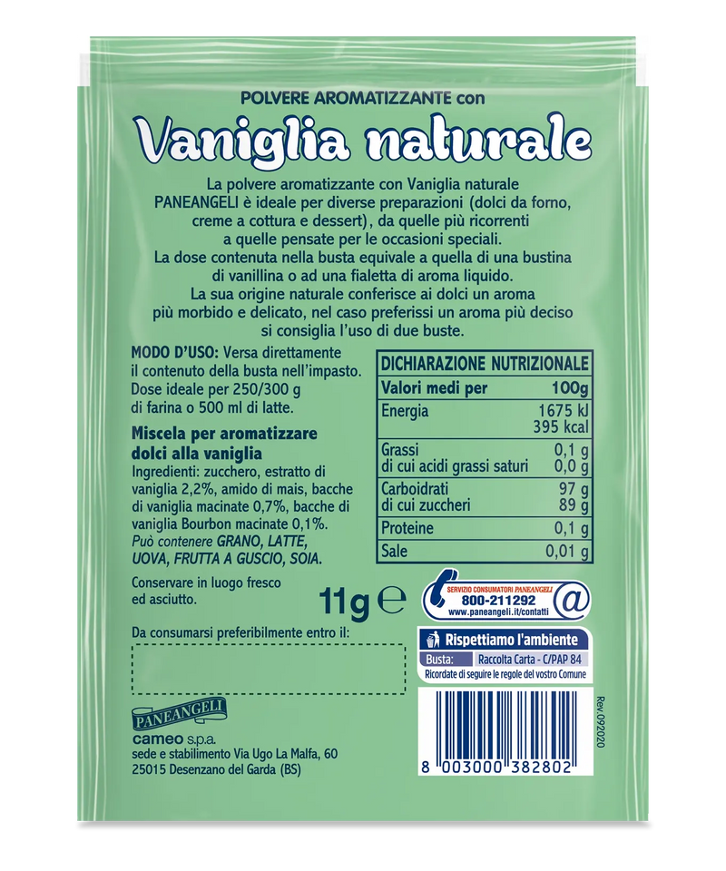 Paneangeli Natural Vanilla, Vaniglia Naturale, 11g