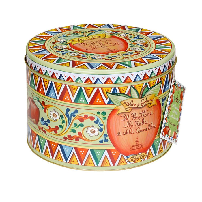 Fiasconaro Dolce & Gabbana Sicilian Panettone Apple & Cinnamon Round TIN, 35.3 oz