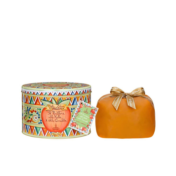 Fiasconaro Dolce & Gabbana Sicilian Panettone Apple & Cinnamon Round TIN, 35.3 oz