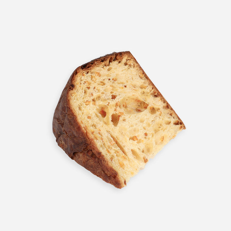 Slice of bread on a white background