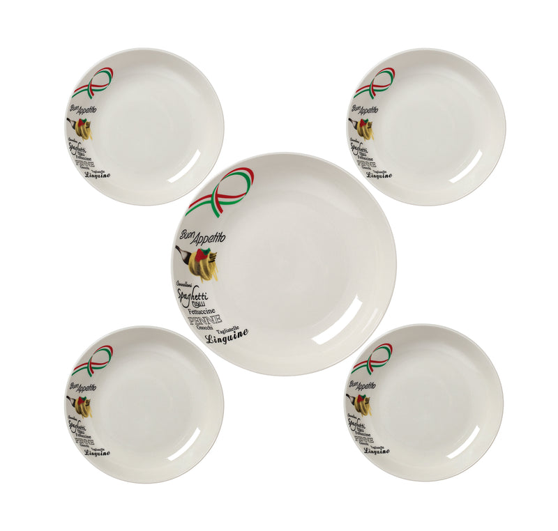 Buon Appetito 5 Piece Porcelain Pasta Set