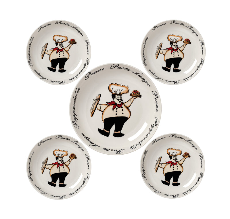 Chef 5 Piece Porcelain Pasta Set