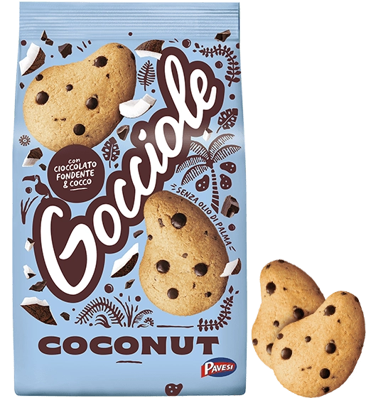 Pavesi Gocciole Coconut with Chocolate, 11.28 oz | 320g