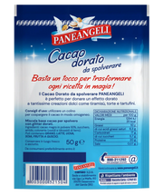 Paneangeli Gold Powdered Cocoa packaging with blue background