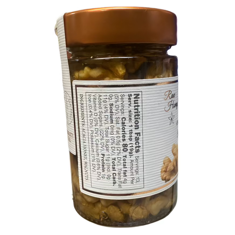 Paolo's Acacia Honey & Walnuts, 100% Pure Italian Honey, 8.8 oz | 250g