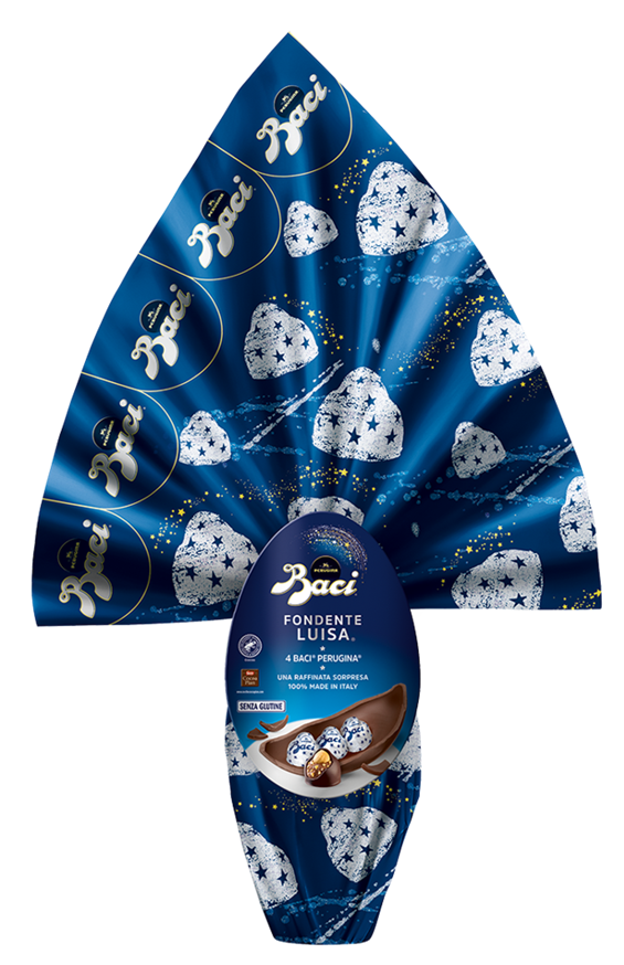 Perugina Baci Dark Chocolate Easter Egg w/ 3 Baci, 9.38 oz | 265g