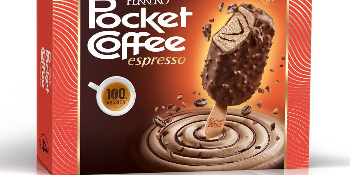 Pocket Coffee Gelato – 4 Mini Coffee Gelato Sticks, Coated in Milk