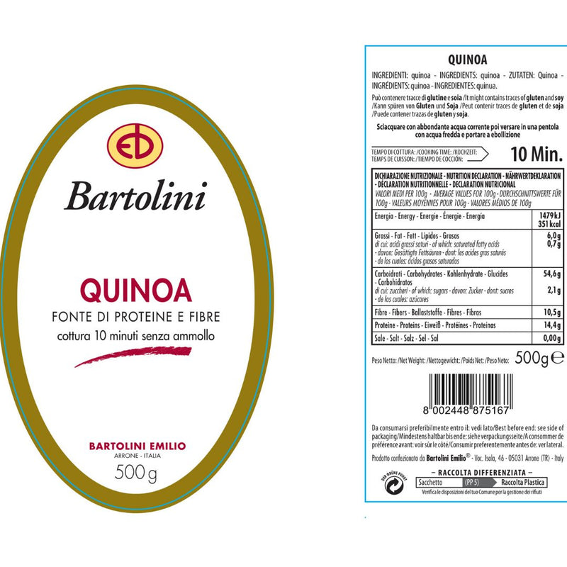 Bartolini Quinoa, Product of Italy, 17.6 oz | 1.1 lb