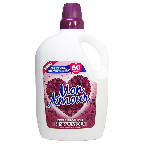 Mon Amour Concentrated Fabric Softener Ninfea Viola Scent, 60 Washes, 3 Liters