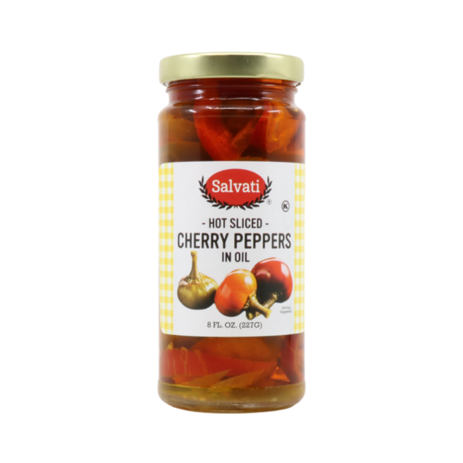 Salvati Hot Sliced Cherry Peppers in Oil, 8 FL OZ
