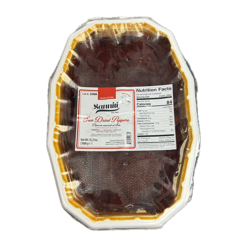 Sanniti Sweet & Savory Sun Dried Peppers, 2.2 lbs | 1000g