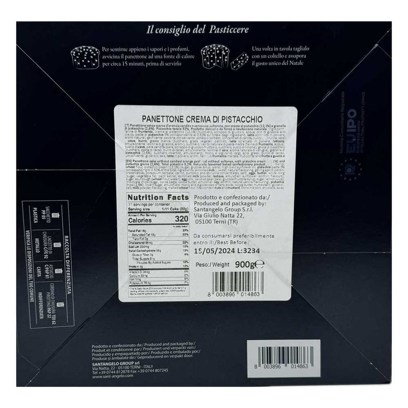 Santangelo Panettone w/ Pistachio Cream, 1.98 lb | 900g