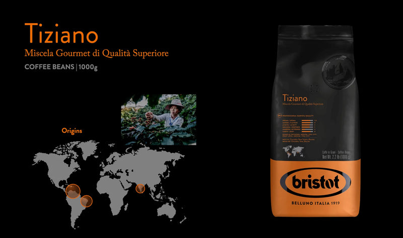 Caffe Bristot Tiziano, Medium Roast, Coffee Beans, 2.2 lb | 1000g