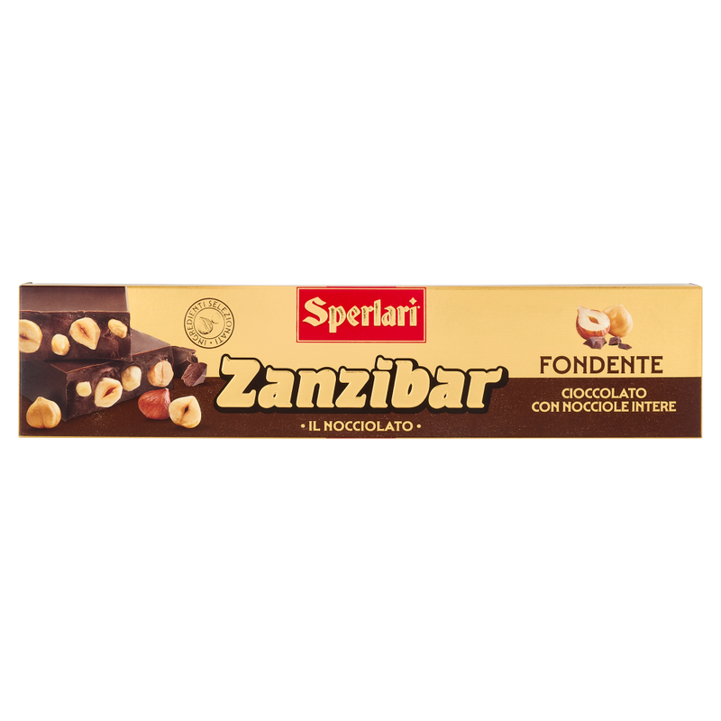 Sperlari Zanzibar Fondente, Dark Chocolate with Hazelnut, 8.81 oz | 250g