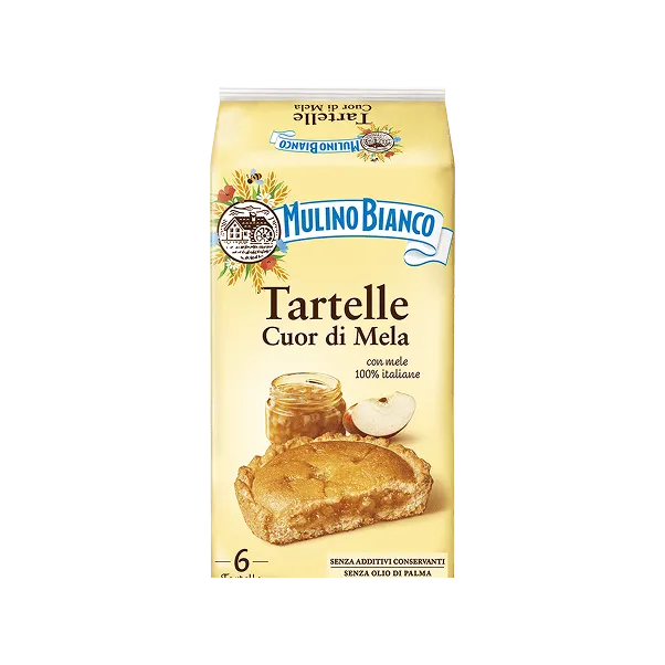 Mulino Bianco Tartelle Cuor di Mela – Apple Filled Tartlets, Pack of 6 (288g)