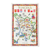 Colorful map of Toscana on a textured surface