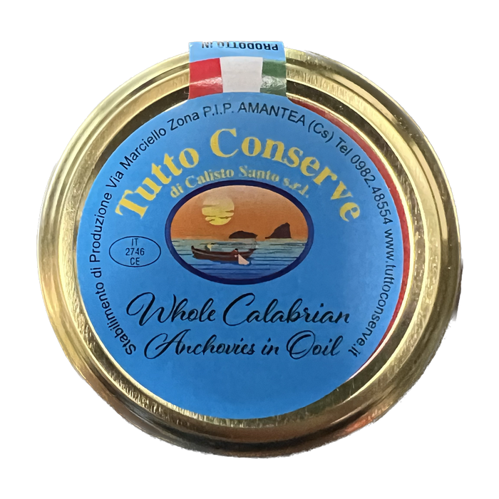 Tutto Conserve Whole Calabrian Anchovies in Oil, 10.58 oz | 300g