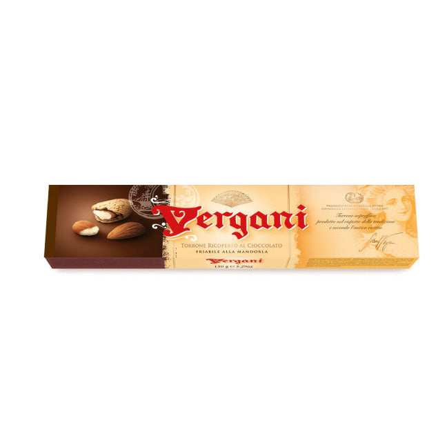 Vergani Hard Nougat w/ Almonds Coated w/ Dark Chocolate, 5.29 oz | 150g