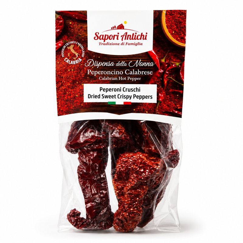 Sapori Antichi Peperoni Cruschi, Italian Dried Sweet Crispy Peppers, 1.76 oz | 50g