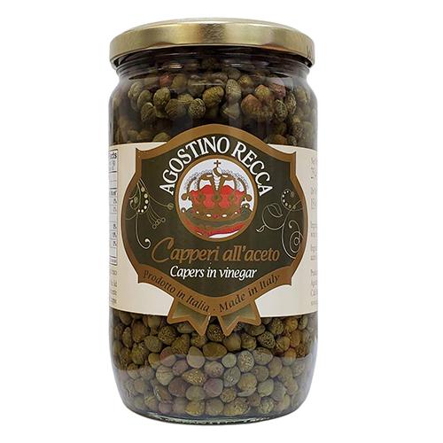 Agostino Recca Capers in Vinegar 25.4 oz Jar