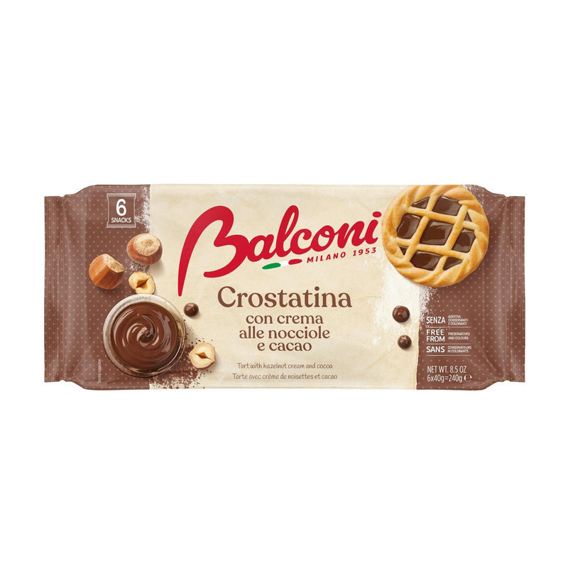 Balconi Crostatina Hazelnut & Cocoa Cream Tartlet, 6 x 40g, 8.5 oz