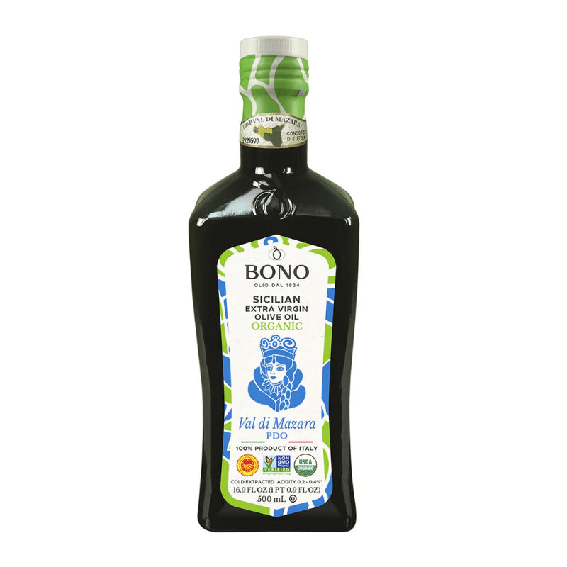 Bono Sicilian Certified PDO Val Di Mazara Organic Extra Virgin Olive Oil, 16.9 oz