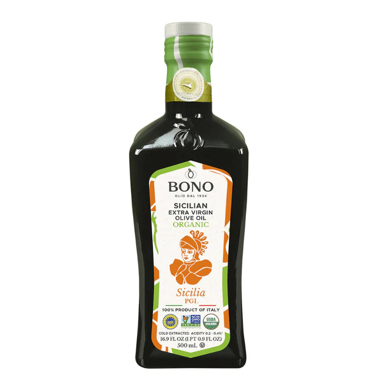 Bono Sicilia PGI Organic Extra Virgin Olive Oil – 100% Italian, 16.9 oz