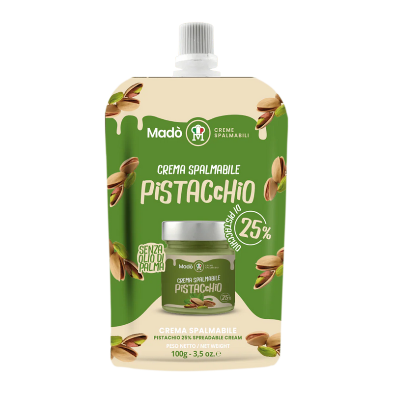 Mado Pistachio Cream Spread, 25% Pistachio, Squeeze Bag, 6oz | 170g