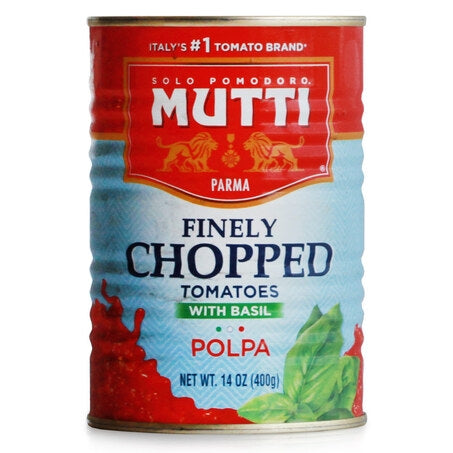 Mutti Polpa Crushed Tomatoes with Basil, 14 oz | Product of Italy
