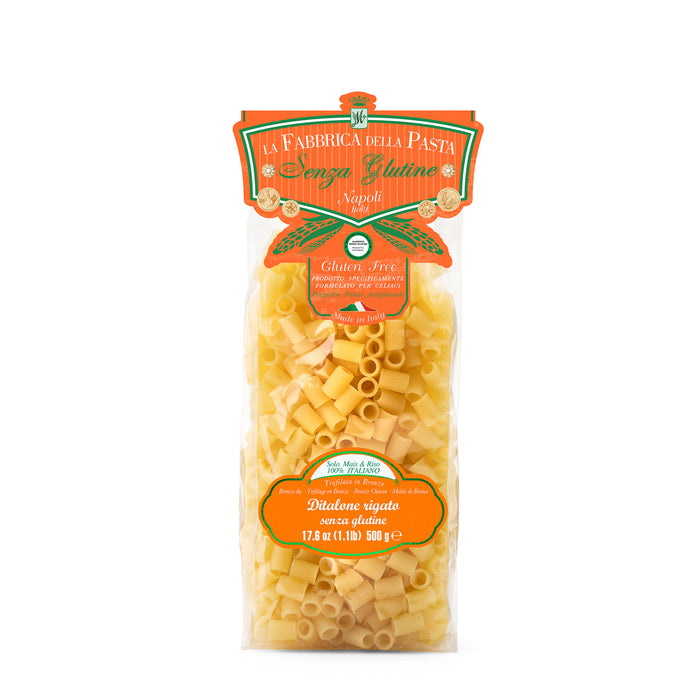 La Fabbrica Della Pasta Gluten Free Ditaloni Rigati, #123GF, 17.6 oz | 500g