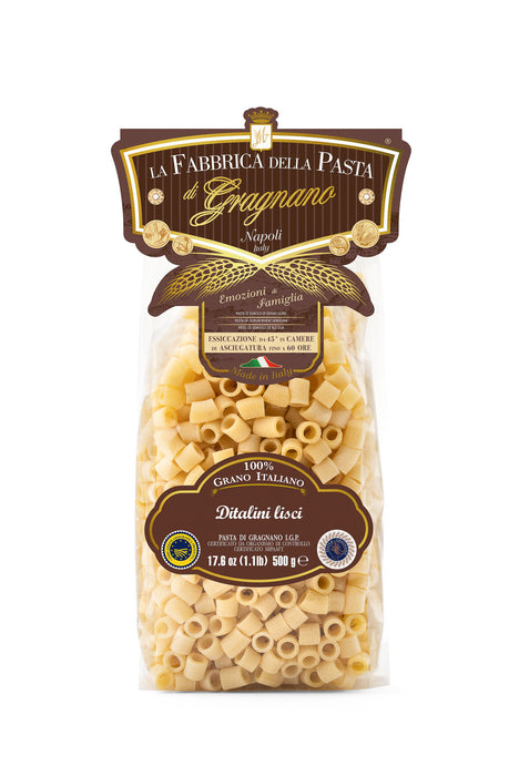 La Fabbrica Della Pasta 'e Ditaloni Lisci, #527, 17.6 oz | 500gr