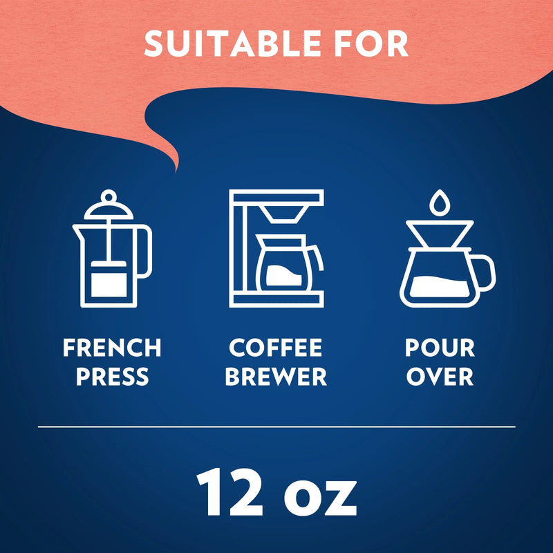 Lavazza Dolcevita Classico Ground Coffee, Medium Roast, Arabica and Robusta Blend, 12 oz Bag