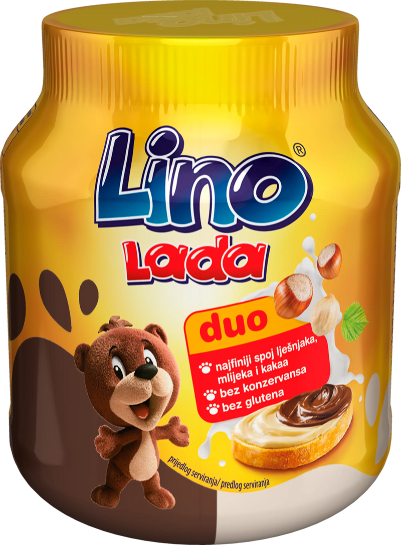 Podravka Lino Lada White & Cocoa Hazelnut Duo Spread – 12 oz (350g)