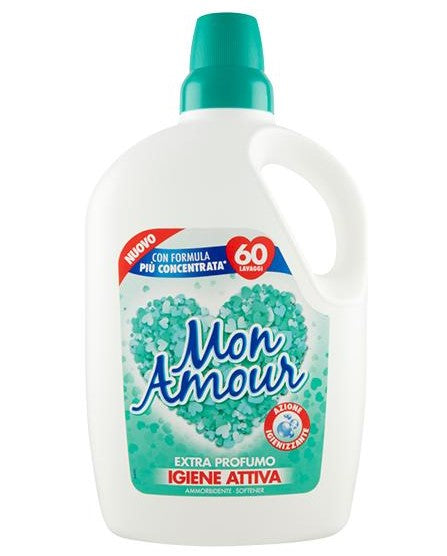 Mon Amour Concentrated Fabric Softener Active Hygiene, 60 Washes, 3 Liters